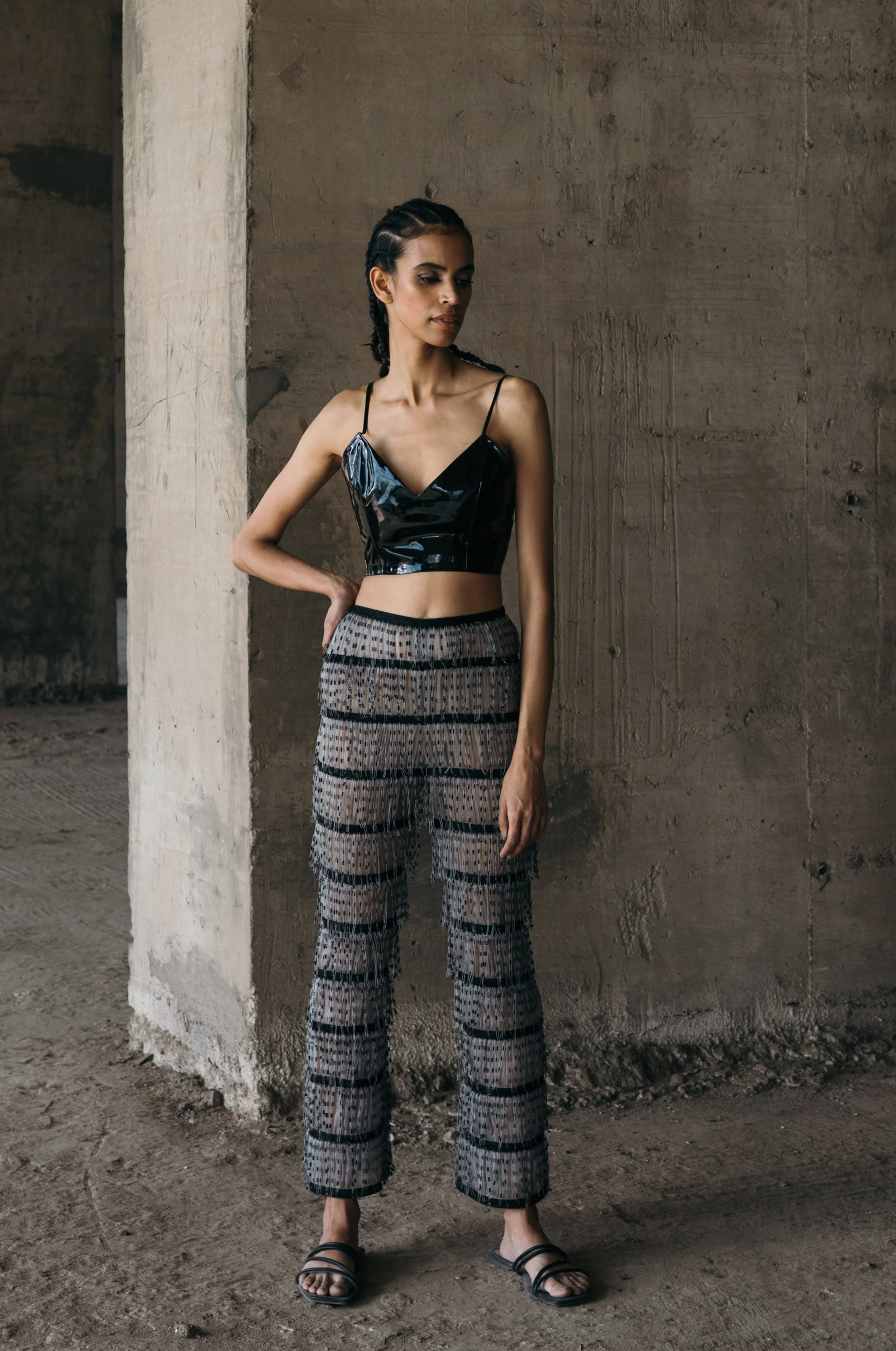 【関税&送料込】Golden  Tailored Trousers Studio Nicholson wide-leg high-waisted Trousers | Neutrals